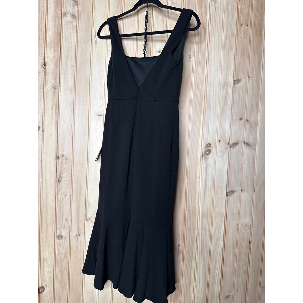 NWT Lulus Moment Maker Black Square Neck Trumpet Midi Dress Party Elegant Size S - Picture 6 of 8